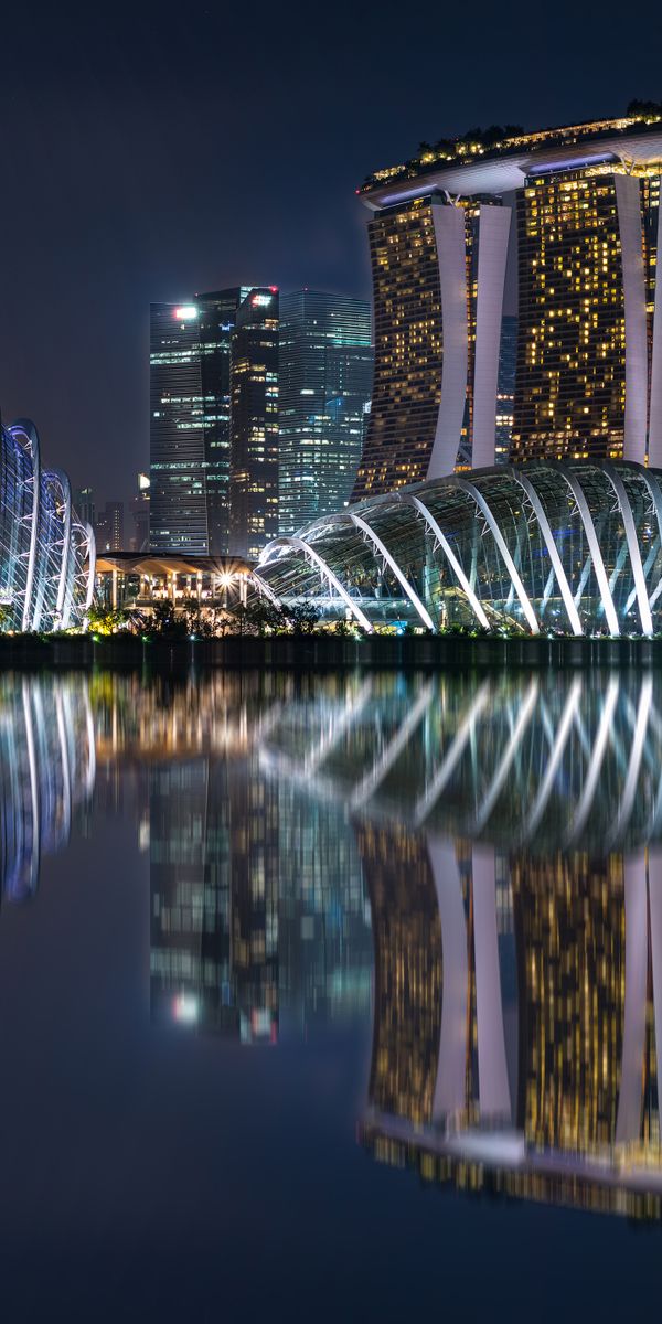 Breathtaking Reflection of Marina Bay Sands at Night