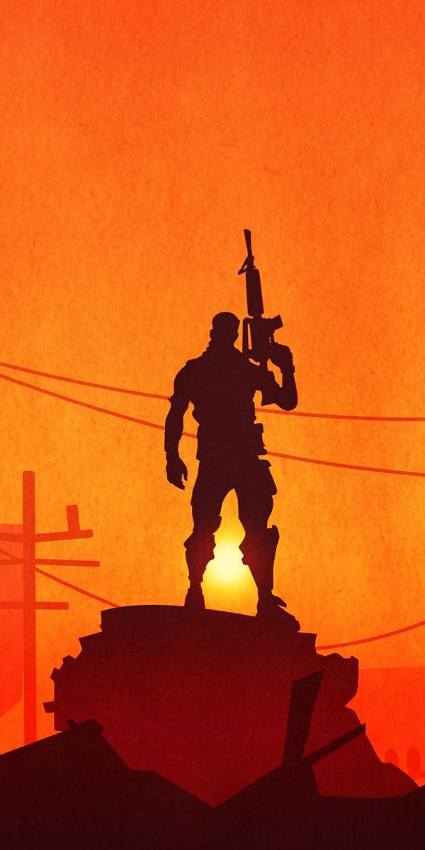 Awesome Fortnite Warrior Silhouette at Sunset