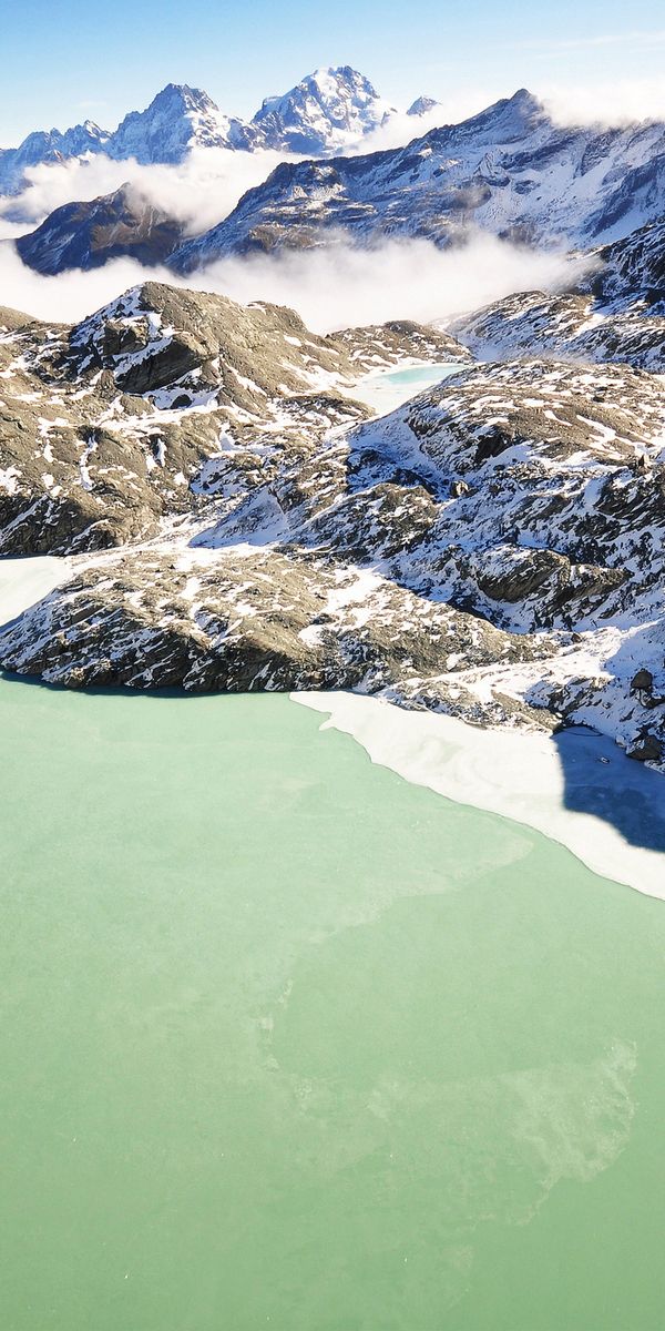 Phone wallpaper: Lake Wakatipu, New Zealand, Snow, Mountains, Winter, Lake, Mountain, Earth free dow