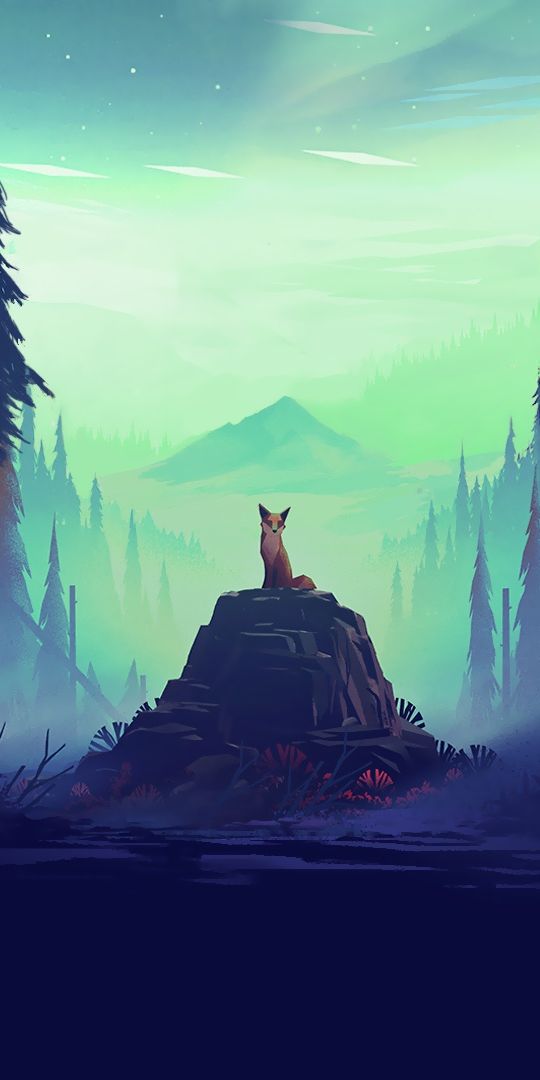 Majestic Fox in a Fantasy Forest Landscape