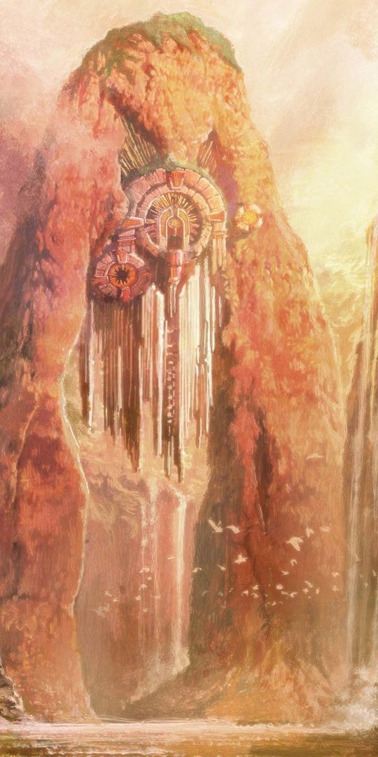 Enchanting 4K Fantasy Landscape Wallpaper Featuring Majestic Waterfalls