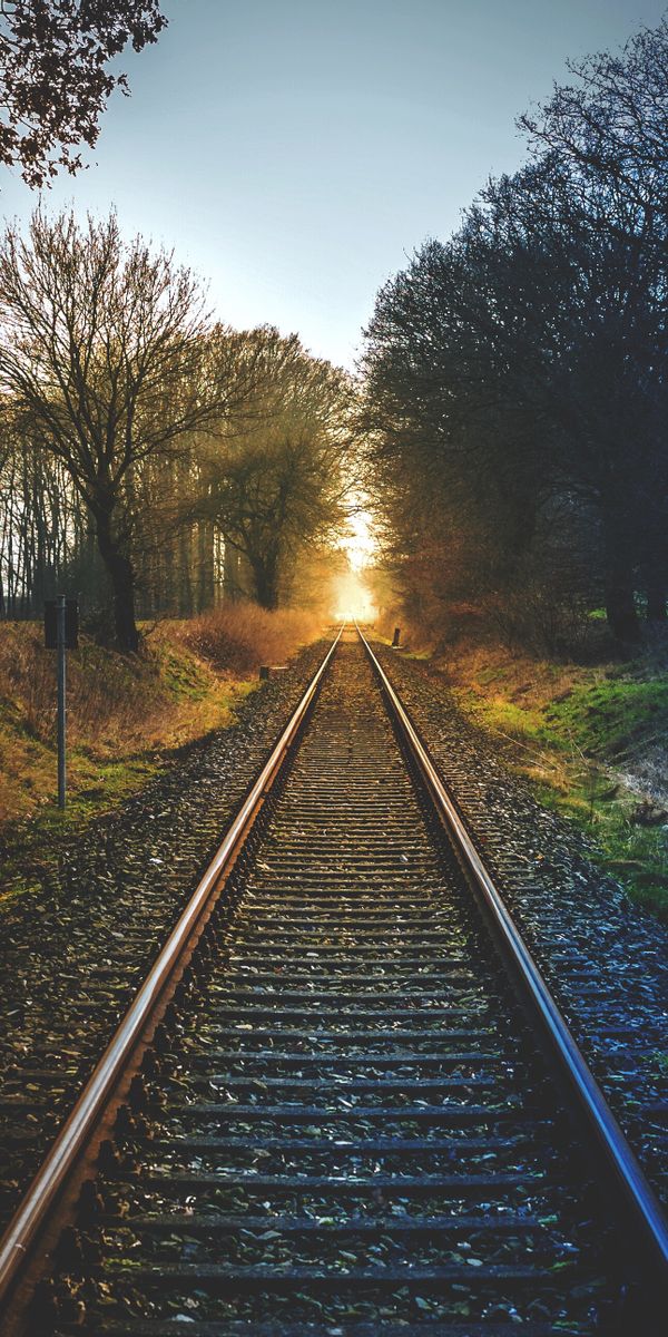 Railway Sunset: A Perfect Nature Wallpaper for Your Phone