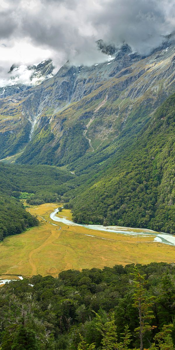 Phone wallpaper: Landscape, Mountains, Mountain, New Zealand, Earth, Cloud, Southern Alps, South Isl