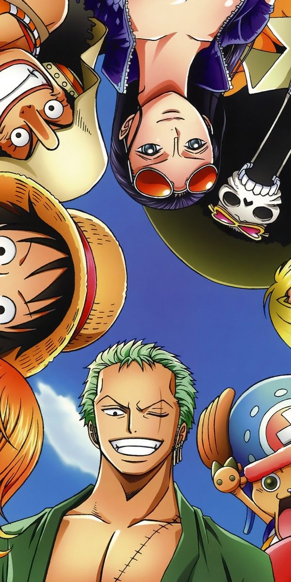 Vibrant One Piece Character Wallpaper Featuring Monkey D. Luffy and Friends
