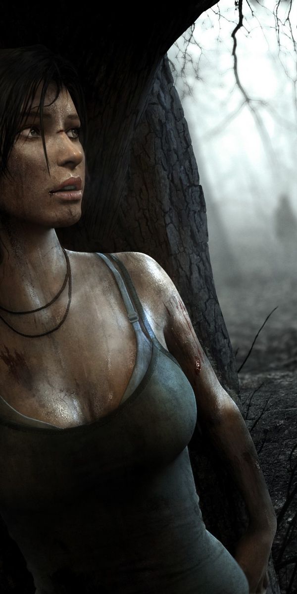 Lara Croft from Tomb Raider in a Mysterious Dark Forest