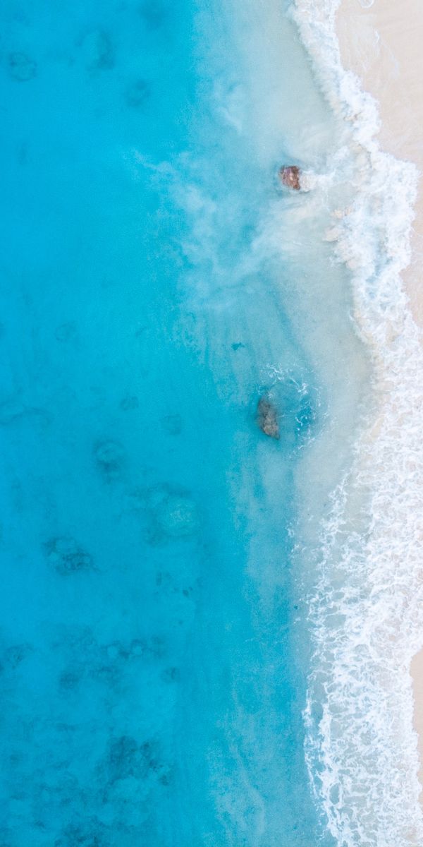 Aerial View of a Tropical Beach with Turquoise Waters