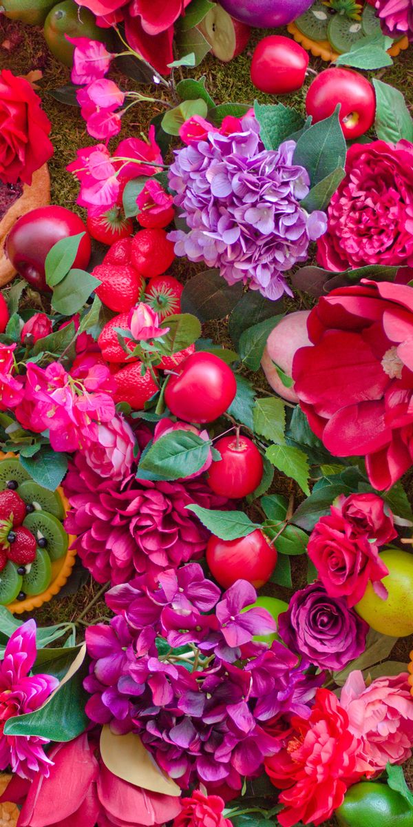 Vibrant Floral and Fruit Still Life for Summer