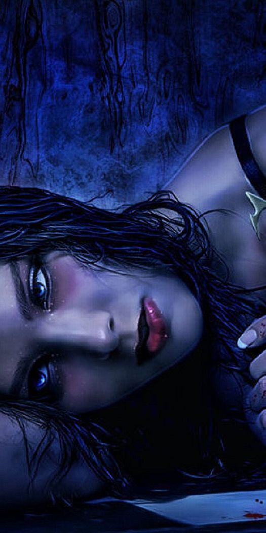 Gothic Dark Fantasy Wallpaper Featuring a Mysterious Woman