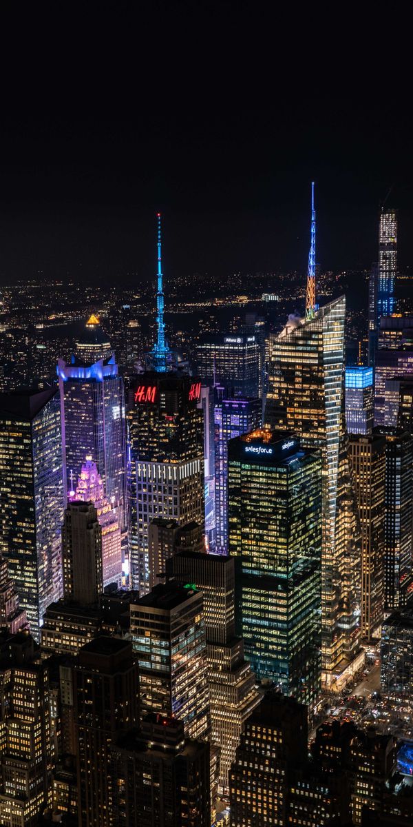 Breathtaking Night Cityscape with Vibrant Lights