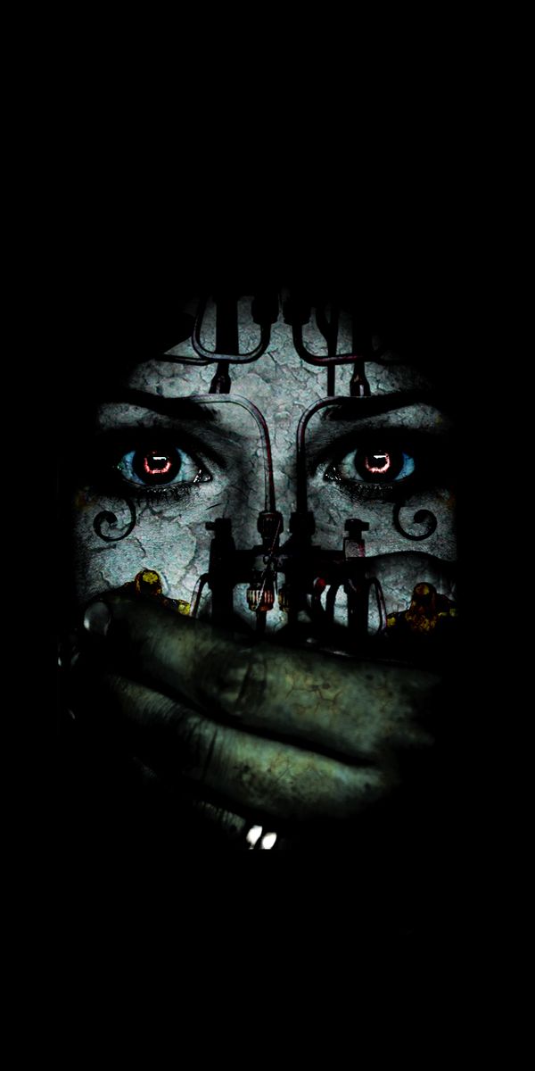 Chilling Phone Wallpaper Featuring a Mysterious Figure and Dark Aesthetics