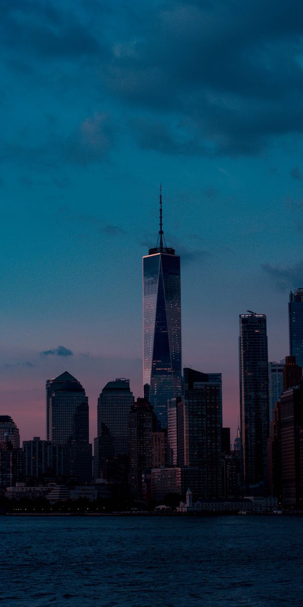 Beautiful Twilight Skyscraper Skyline at Dusk
