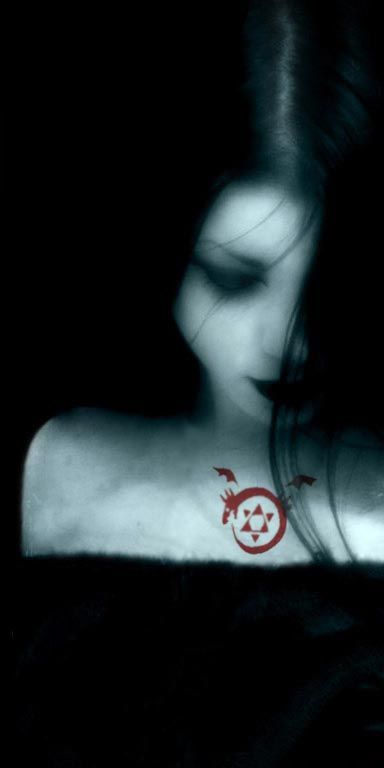 Dark Gothic Homunculus Tattoo Wallpaper - 4K Phone Background