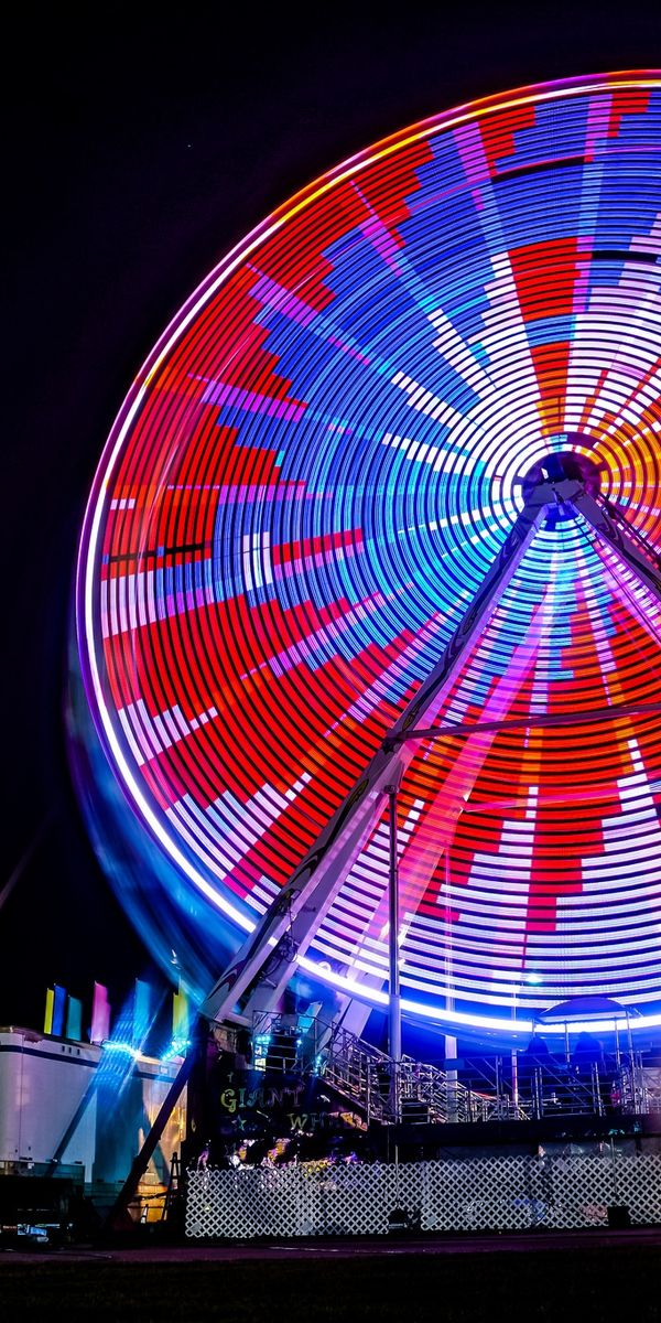 Phone wallpaper: Night, Light, Ferris Wheel, Man Made free download