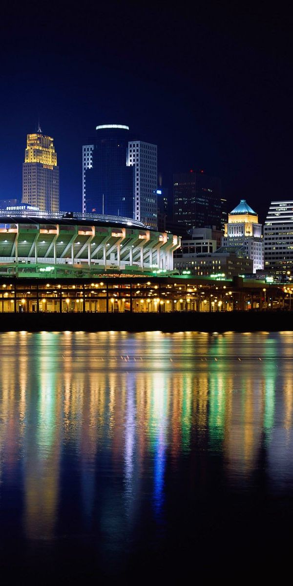 Phone wallpaper: Cincinnati, Ohio, Cities, Man Made, Reflection free download