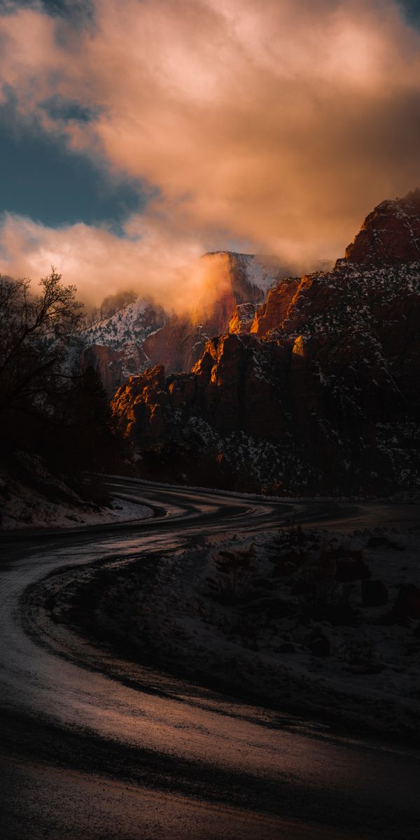 Breathtaking Sunset Turn in Zion National Park