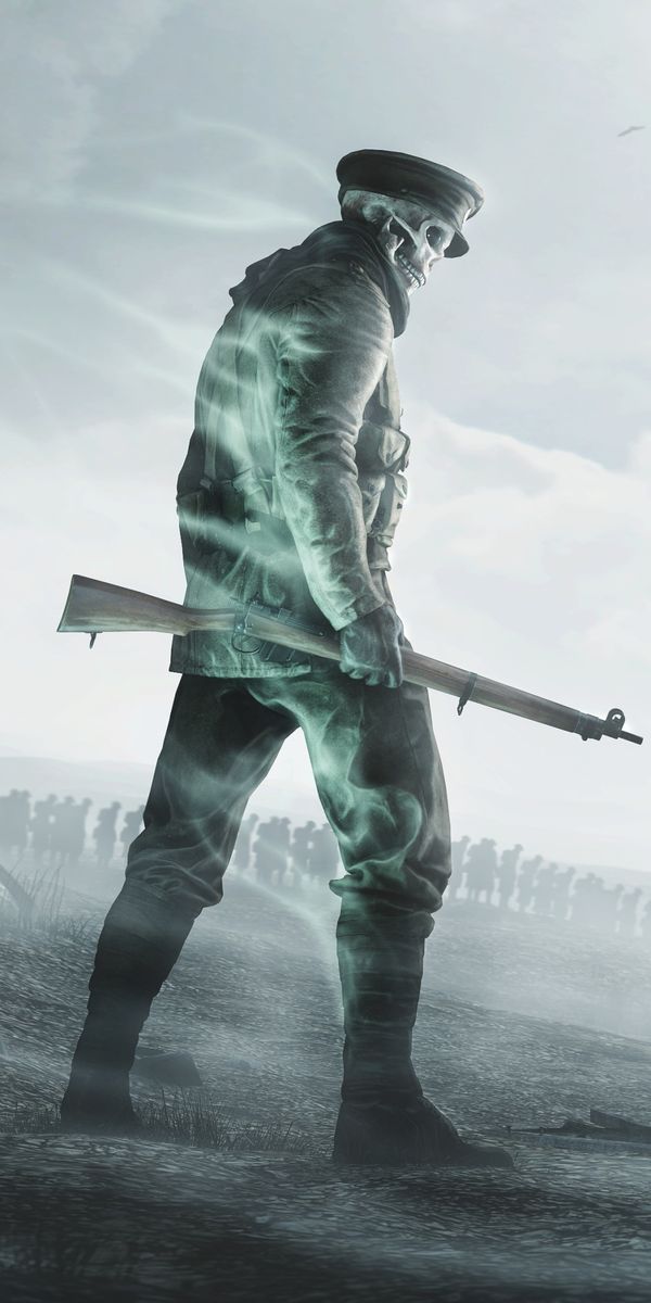 Phone wallpaper: Dark, Warrior, Soldier, Undead, Rifle free download