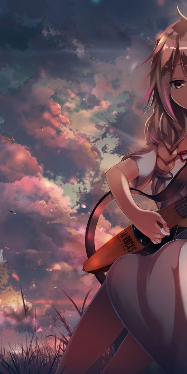 Phone wallpaper: Anime, Sunset, Night, Cloud, Vocaloid, Ia (Vocaloid) free download