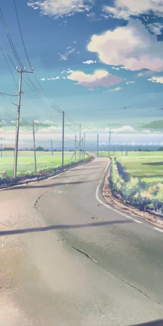 Breathtaking 4K Phone Wallpaper: Anime Landscape with Clouds and Sky