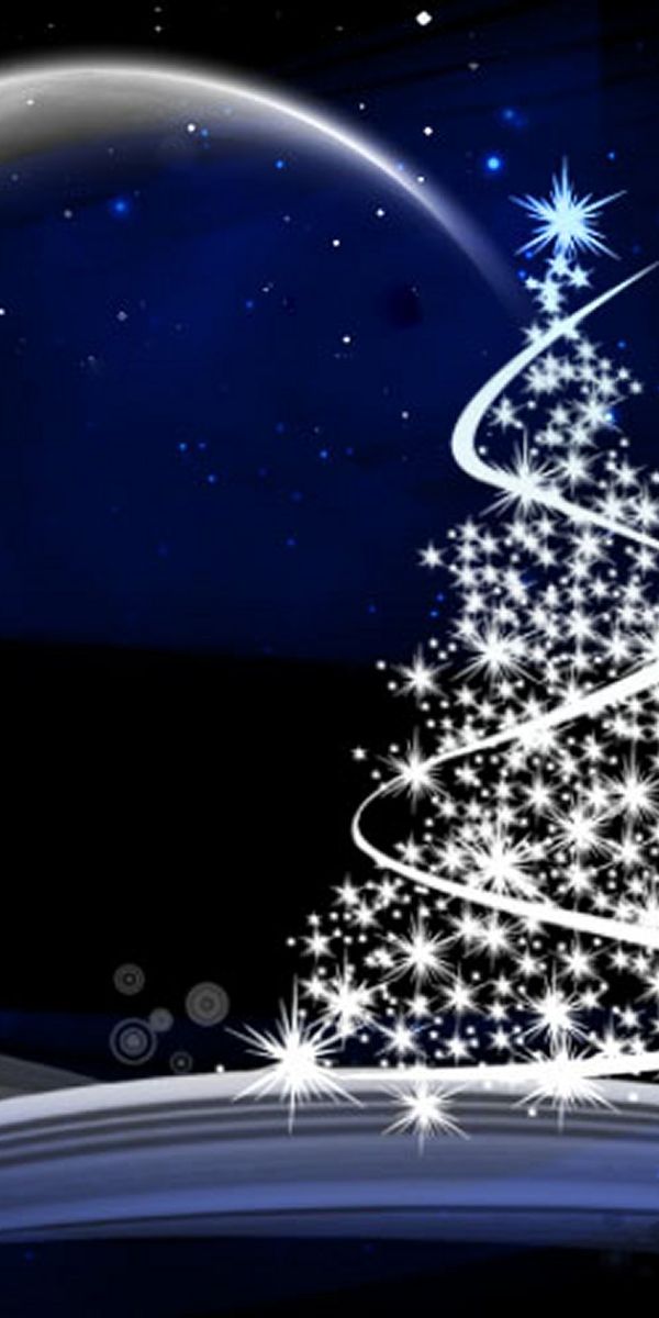 Elegant Blue Christmas Tree Wallpaper for Your Mobile