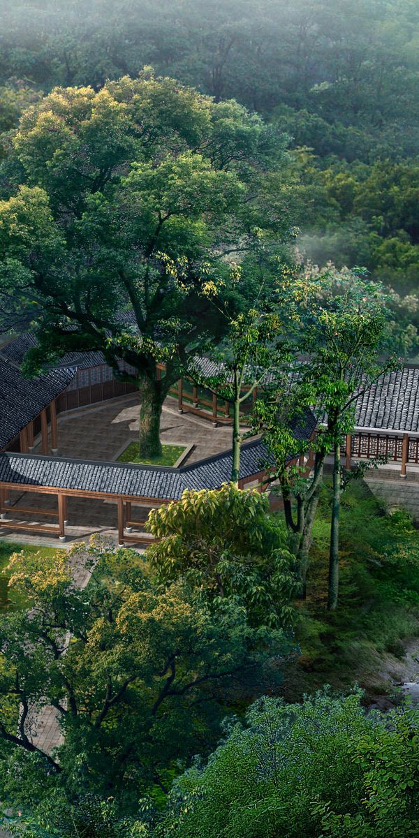 Breathtaking Asian Landscape with Traditional Architecture for Your Phone