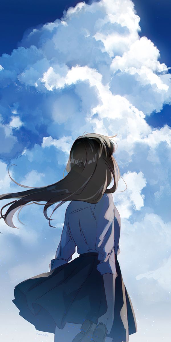 Phone wallpaper: Anime, Girl, Cloud free download