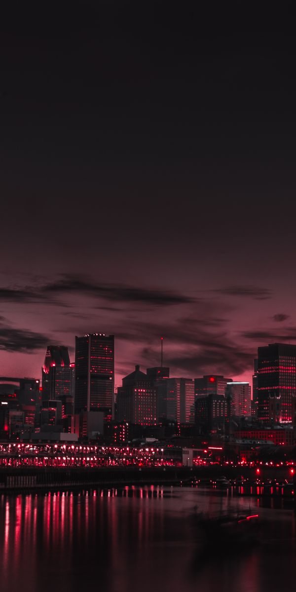 Vibrant Night City Panorama Wallpaper