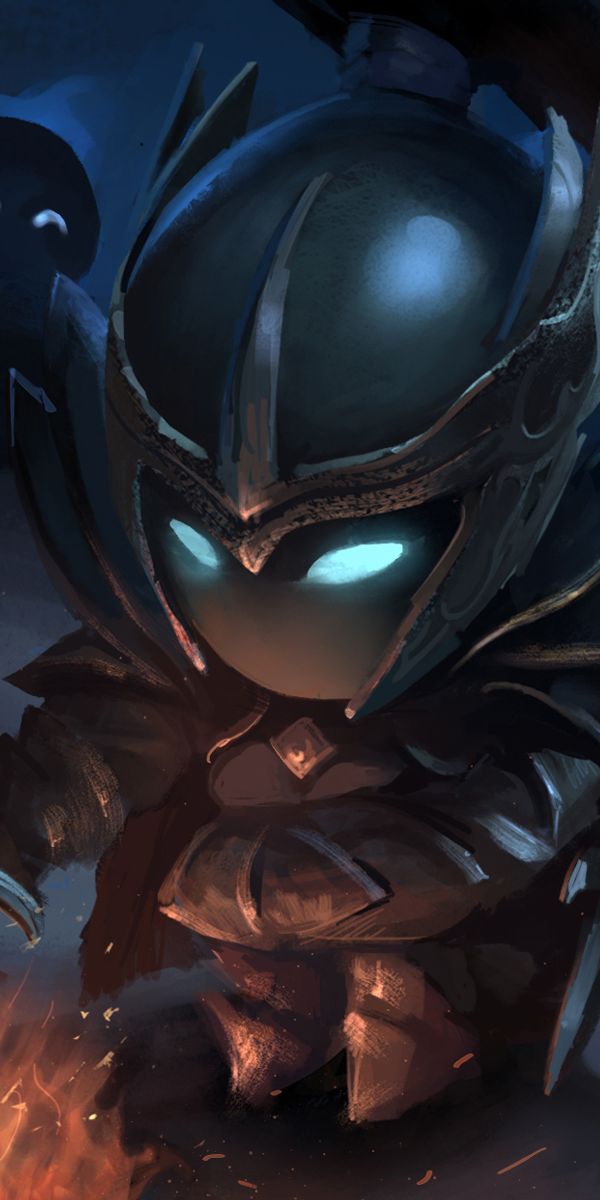 Phantom Assassin Dota 2 Phone Wallpaper: A Warrior's Night Fire Scene
