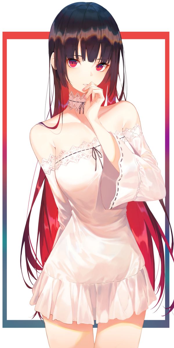 Anime Girl with Long Hair in Elegant Outfit