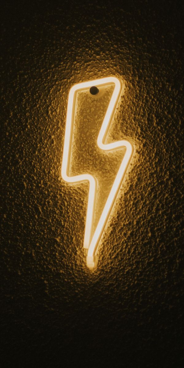 Neon Lightning Sign: A Perfect Mobile Wallpaper Choice