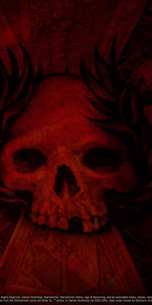 Warhammer Online Skull Wallpaper - Dark and Striking Design
