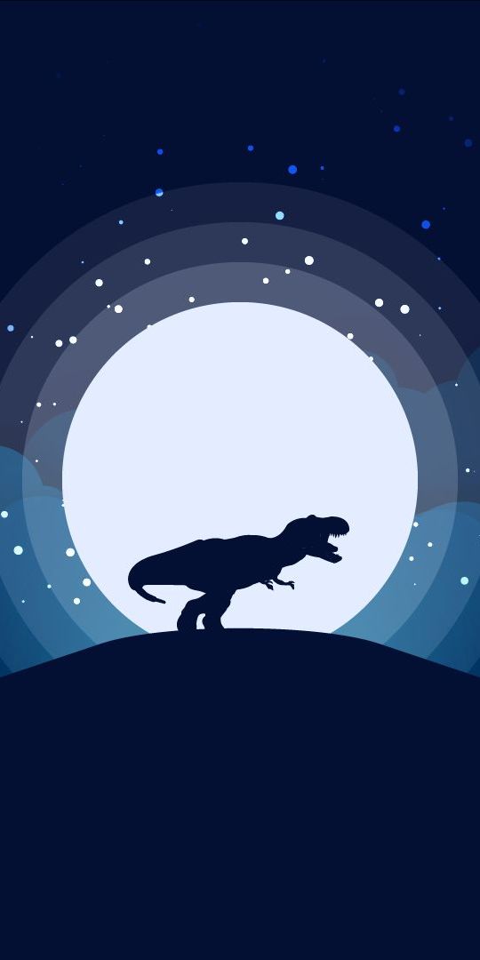 Phone wallpaper: Night, Moon, Dinosaurs, Animal, Tyrannosaurus Rex free download