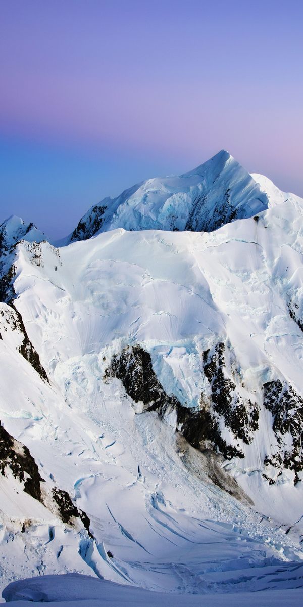 Phone wallpaper: Scenic, Snow, Mountains, Winter, Mountain, Earth, Sky, Sunset free download