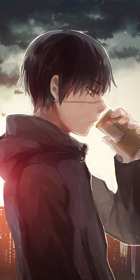Ken Kaneki from Tokyo Ghoul: A Captivating Mobile Wallpaper at Sunset