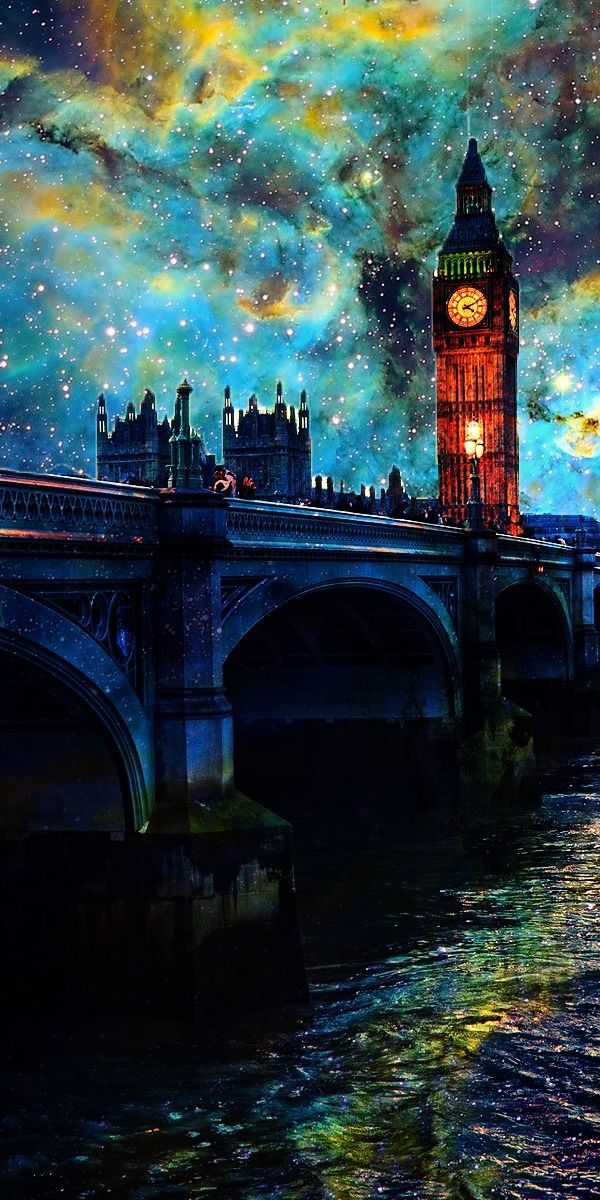 Enchanting London Bridge Wallpaper: Night Sky and Cityscape