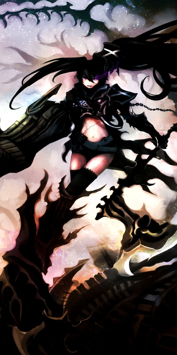 Phone wallpaper: Insane Black Rock Shooter, Black Rock Shooter, Anime free download