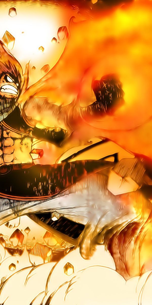 Dynamic Natsu Dragneel Mobile Wallpaper: Fire and Fantasy Unite