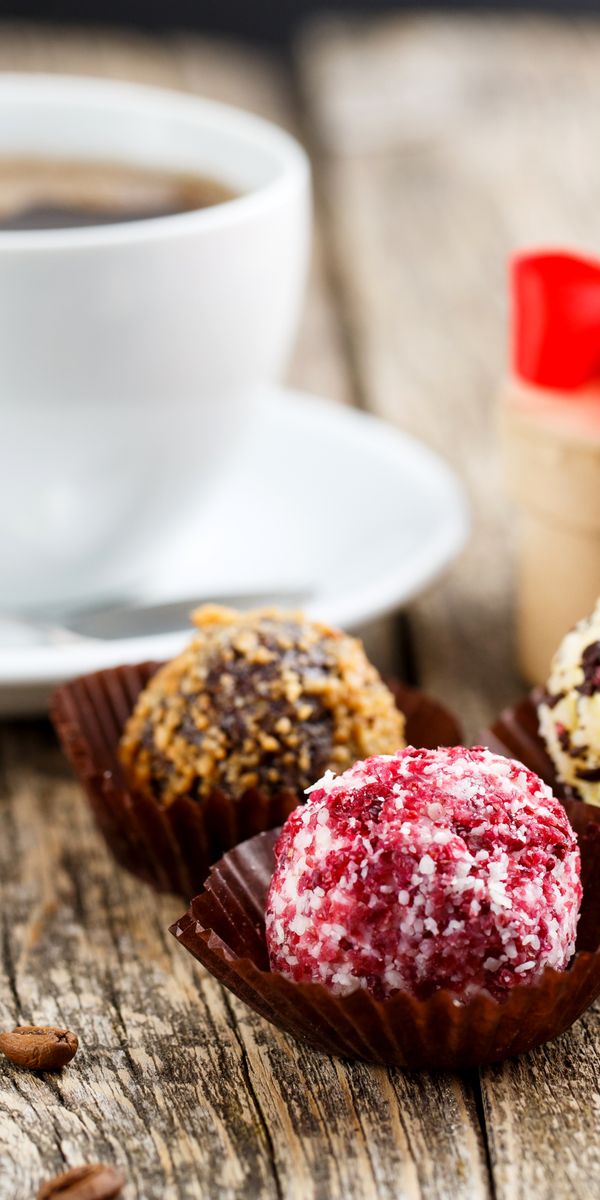 Phone wallpaper: Food, Cup, Blur, Gift, Coffee Beans, Sweets free download