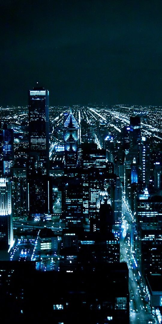 Phone wallpaper: Cities, Night, City, Cityscape, Chicago, Man Made free download