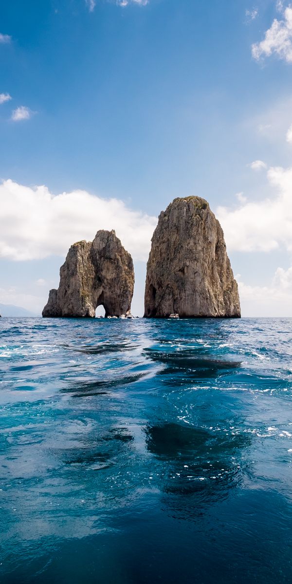 Breathtaking View of Coastal Rocks and Tranquil Sea