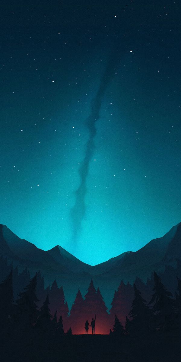 Silhouettes Against a Starry Sky: A Perfect Mobile Wallpaper