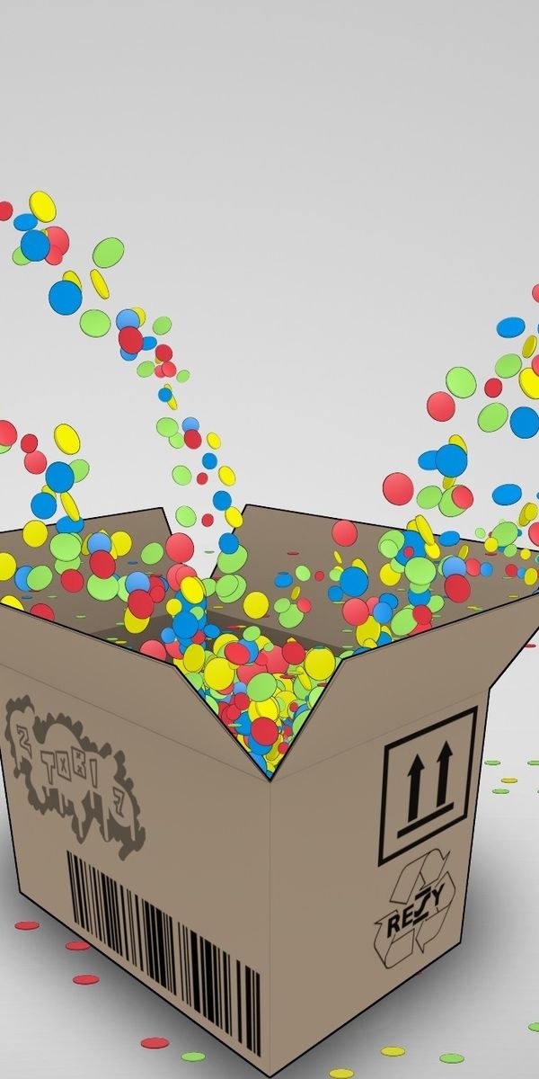 Phone wallpaper: Box, Flight, Multicolored, Motley, Candies, Art free download