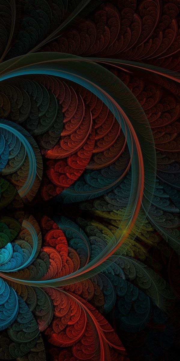 Vibrant Dark Abstract Circles and Lines Wallpaper