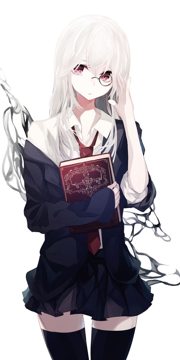 Phone wallpaper: Anime, Girl, Monocle free download