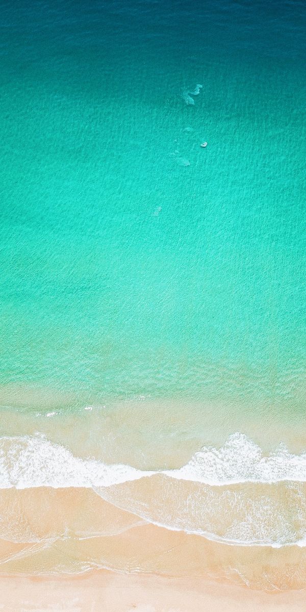 Aerial View of the Beautiful Ocean and Beach Waves