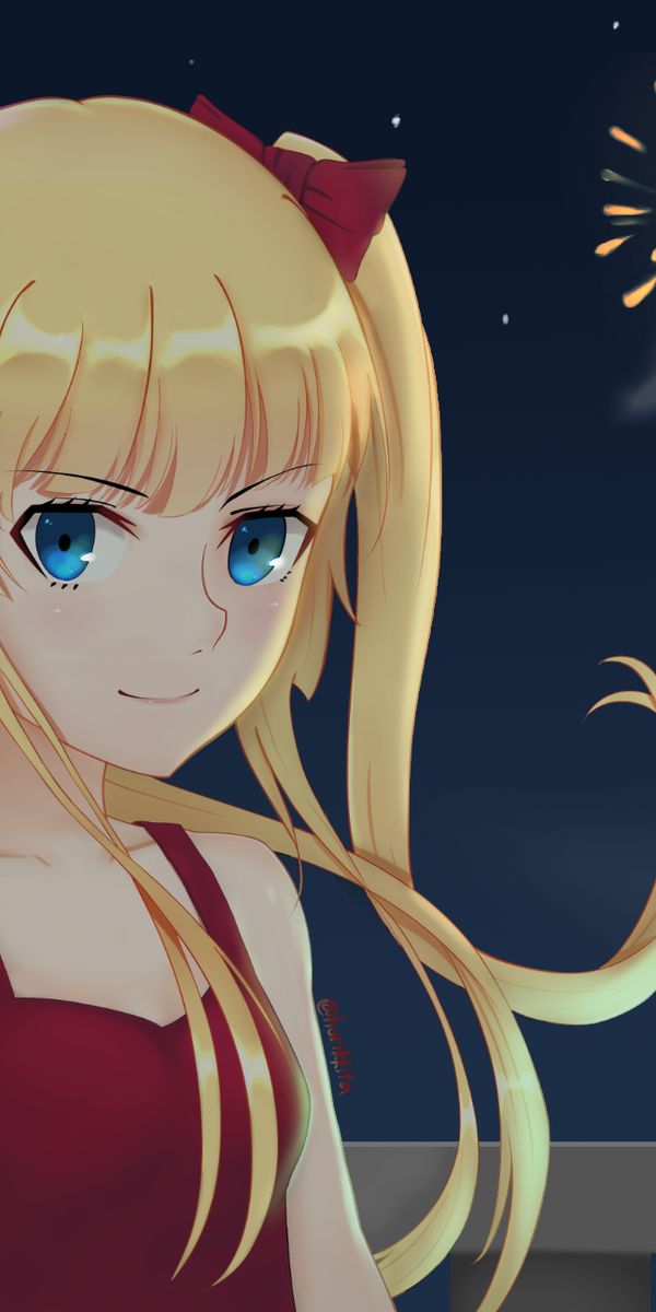 Phone wallpaper: Anime, Night, Fireworks, Saekano: How To Raise A Boring Girlfriend, Eriri Spencer S