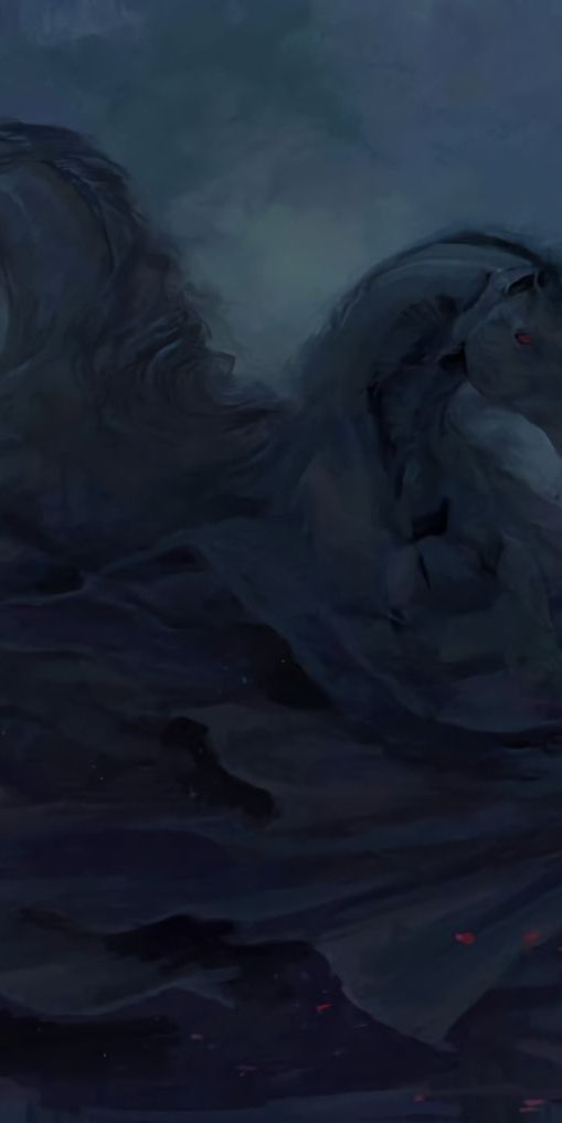 Gothic Unicorns in a Dark Artistic Scene for Mobile Wallpaper