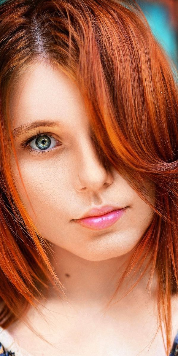 Phone wallpaper: Blur, Redhead, Face, Model, Women, Green Eyes free download
