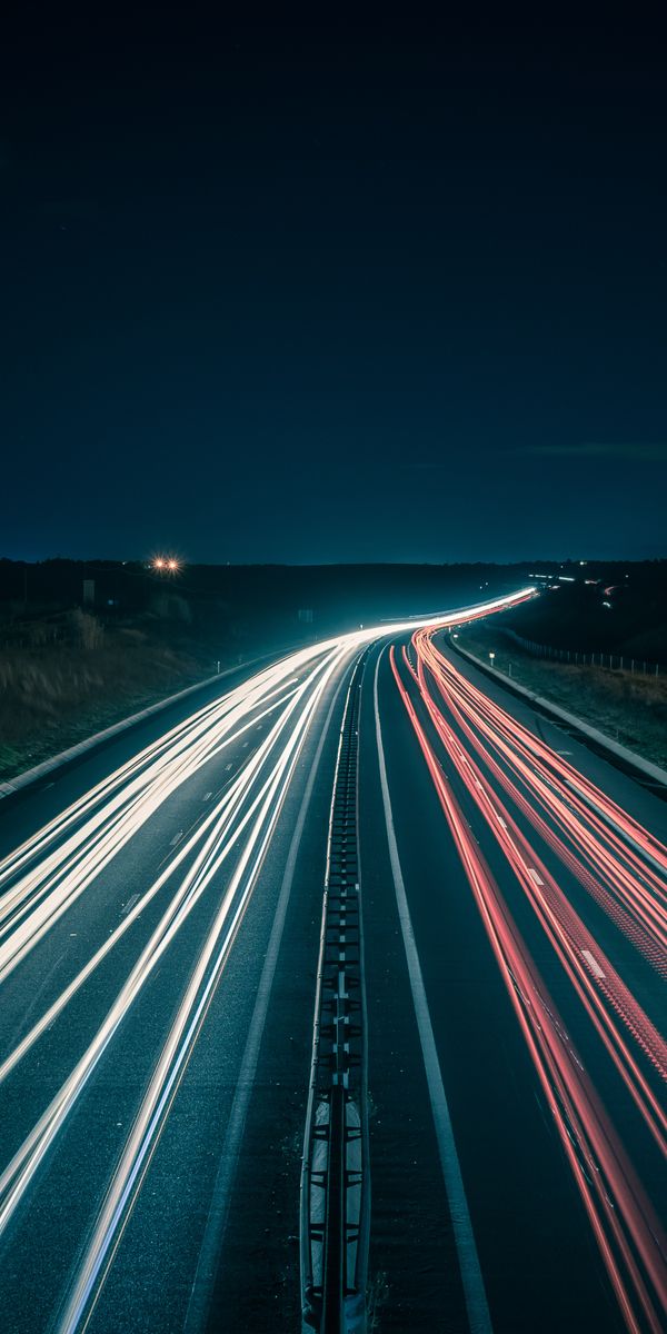 Breathtaking Night Road with Stunning Illumination