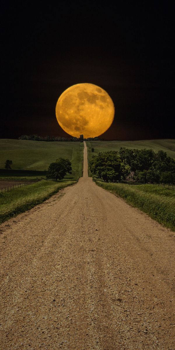 Phone wallpaper: Landscape, Night, Moon, Earth, Field, Scenic free download