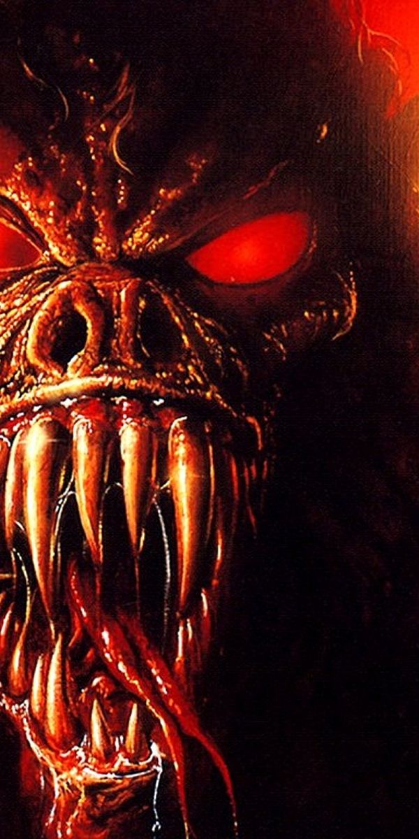 Fierce Demon with Red Eyes - Dark Mobile Wallpaper